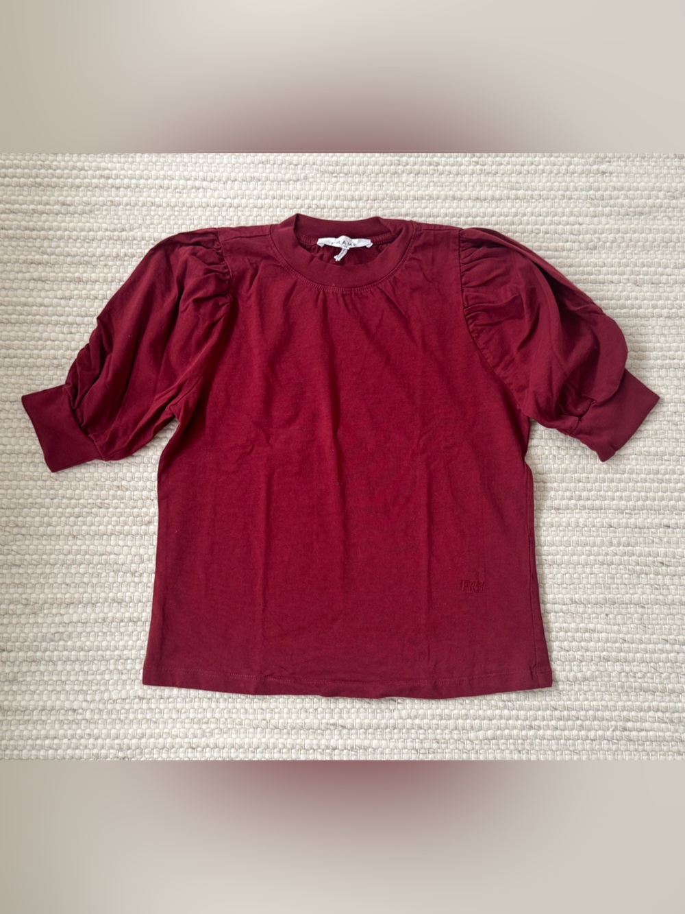 Frame Denim Women’s Burgundy TShirt Top - Size XS